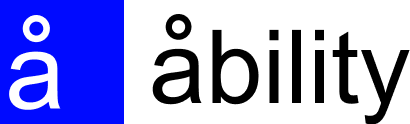 Logo Ability (a rond en chef sur fond bleu)